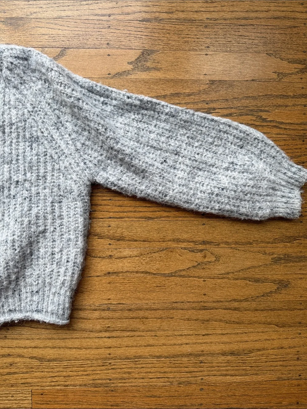 ZARA Light Gray Ribbed Button-Front Cardigan - Picture 2 of 5